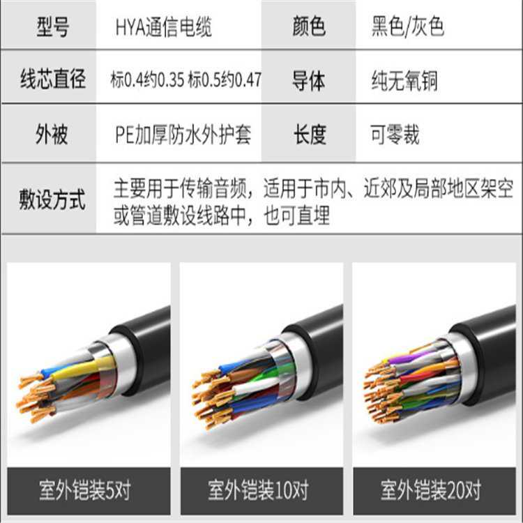 HYAC索道通讯电缆40x2X0.5